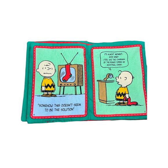 VTG Charlie Browns Christmas Stocking Soft Plush Fabric Book Charles M Schulz - Picture 4 of 9
